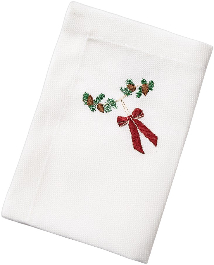 Juleserviet med Mørkerød Sløjfe